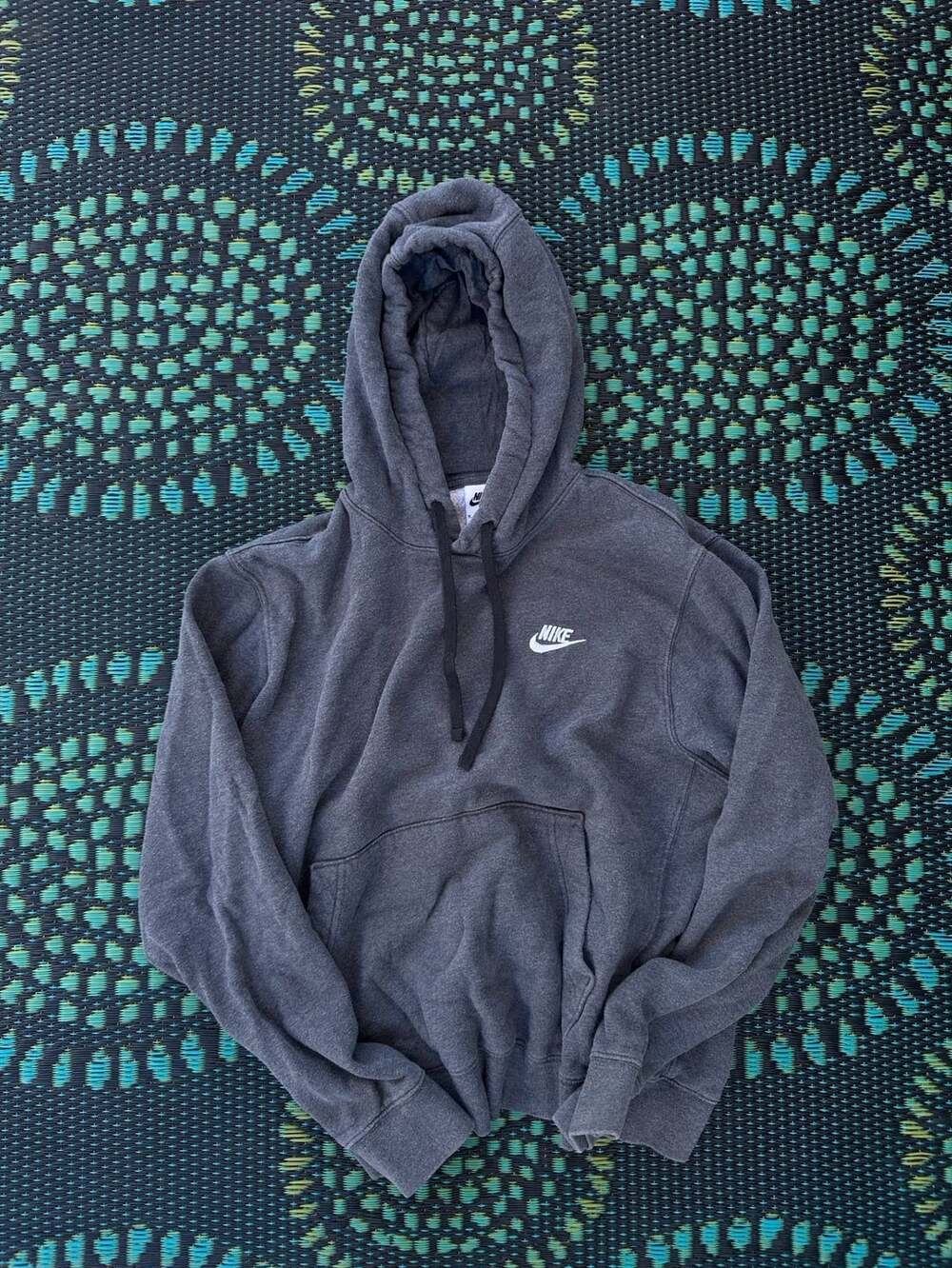 Nike Pullover Hoodie Size M Dark Gray Embroidered Swoosh